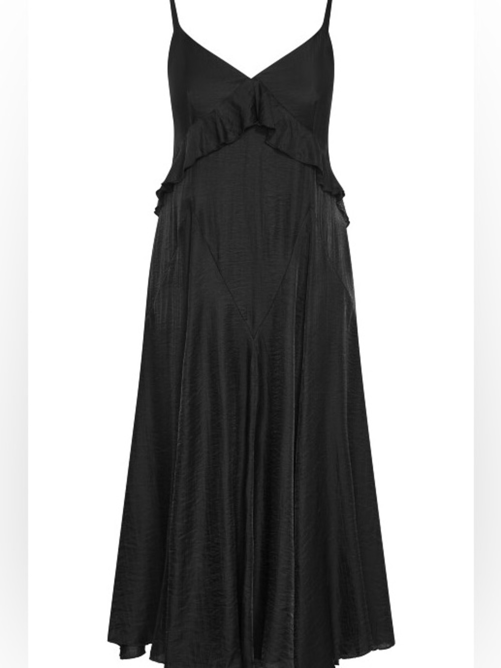 City Chic Clara Frill Black Ruffle-Trim Midi Dress NWT - Picture 5 of 8